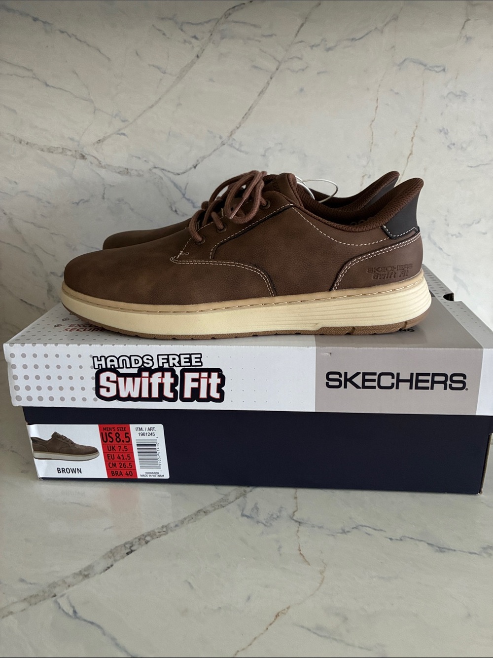 Skechers Men’s Brown Swift Fit Casual Slip-On Shoes - Size 8.5